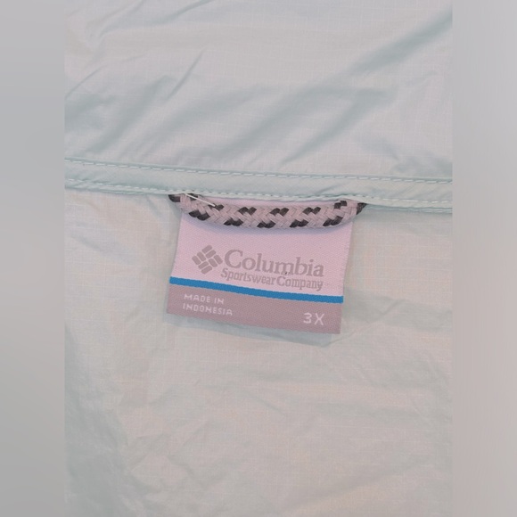Columbia Wind Breaker Jacket *Mint/ Aqua* size 3X - Picture 4 of 4